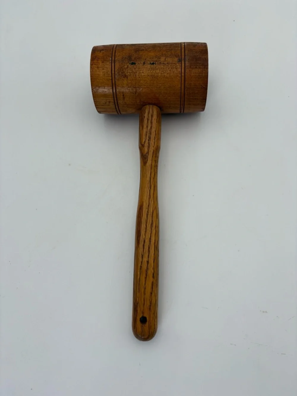 Vintage or Antique Handcrafted Wooden Mallet - Natural Brown